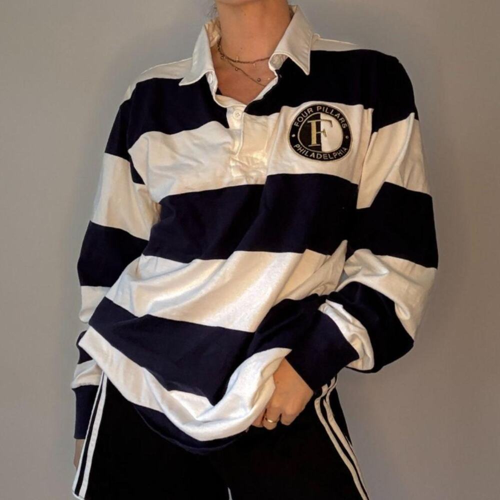 NAVY & WHITE RUGBY SHIRT FOUR PILLARS PHILLY SHIRT - Picture 2 of 6